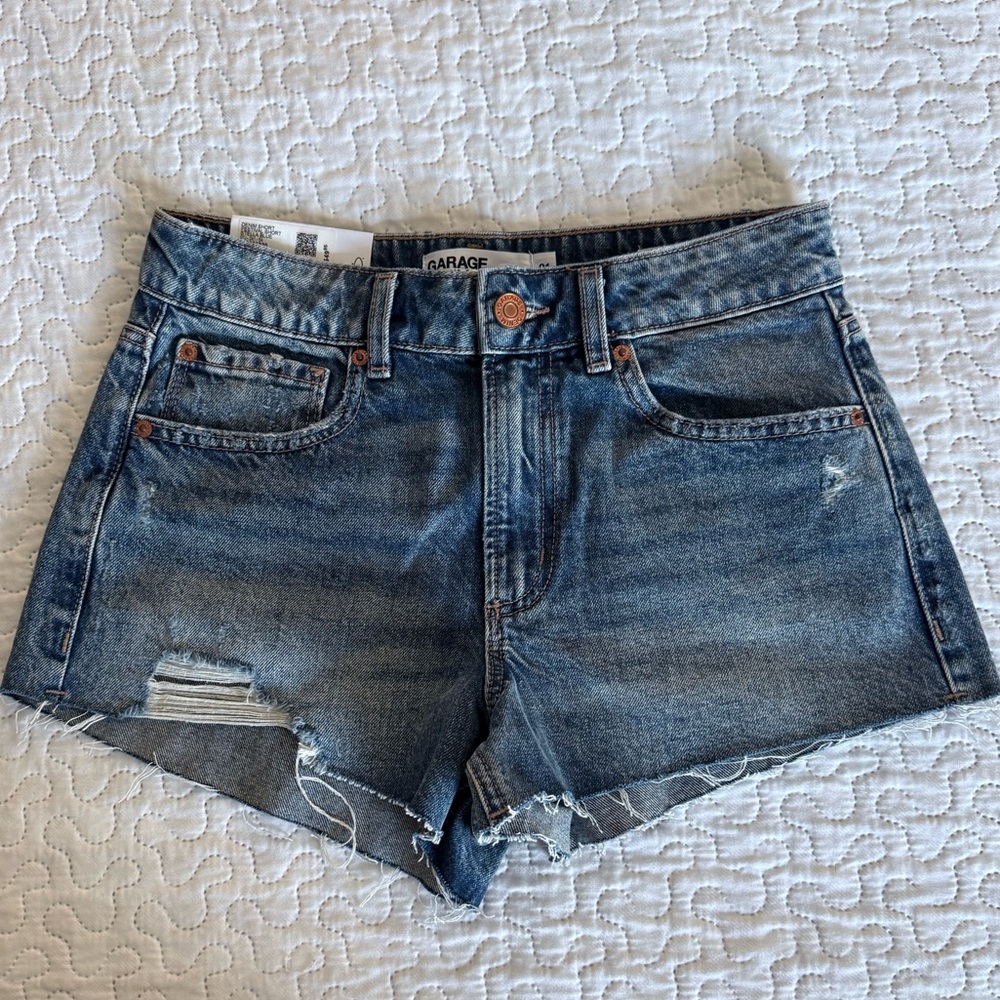 Garage Distressed Blue Jean Shorts